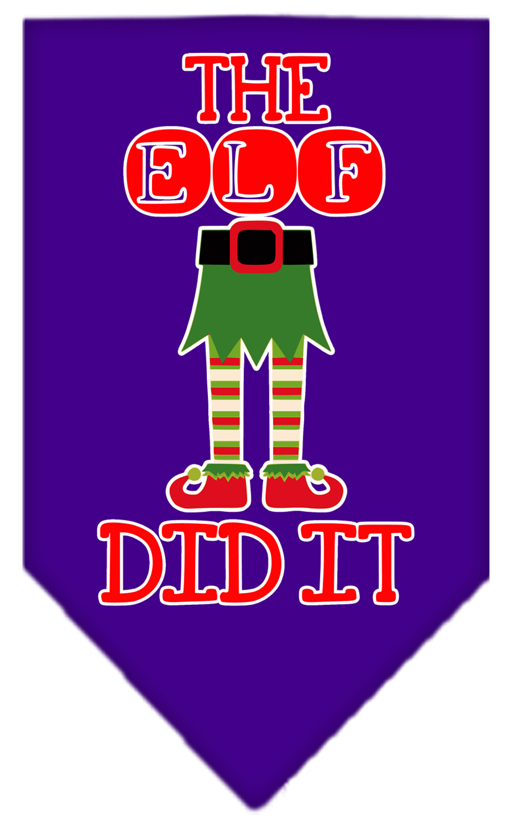 The Elf Did It Screen Print Bandana Purple Small